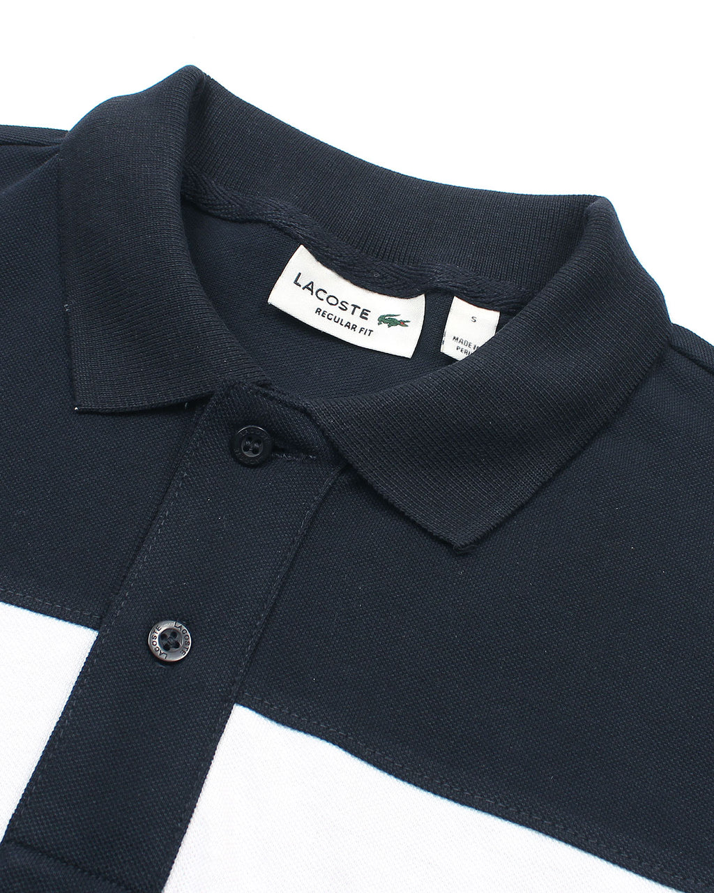 Men's Lac. Contrast Polo Shirt - Navy Blue