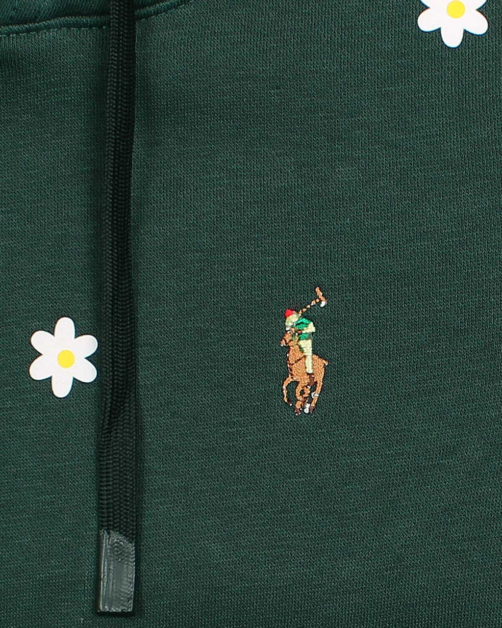 Kids Floral Embroidered Hoodie - Green