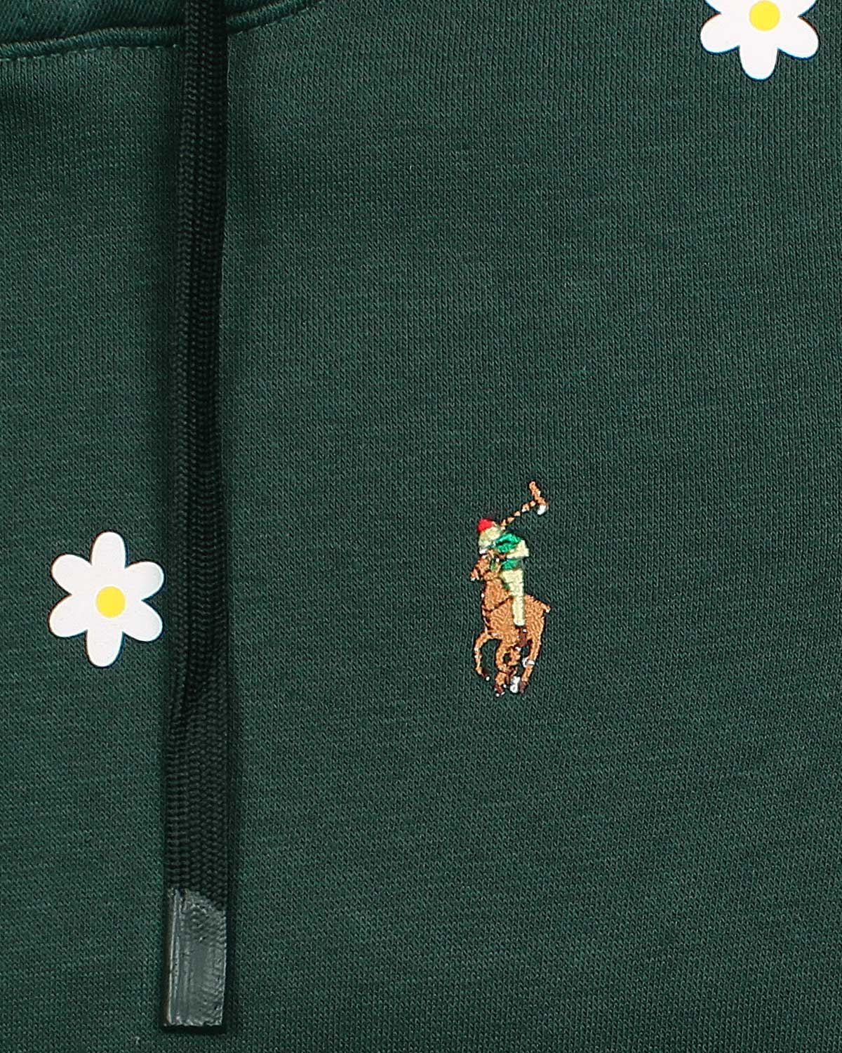 Kids Floral Embroidered Hoodie - Green