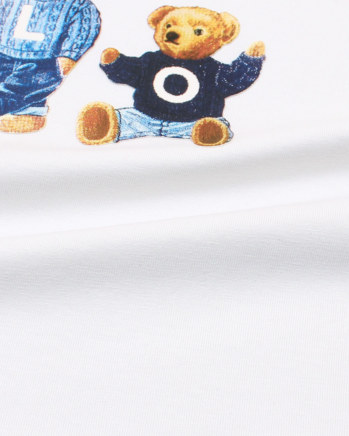 Baby Girls Cropped Bear T Shirt - White
