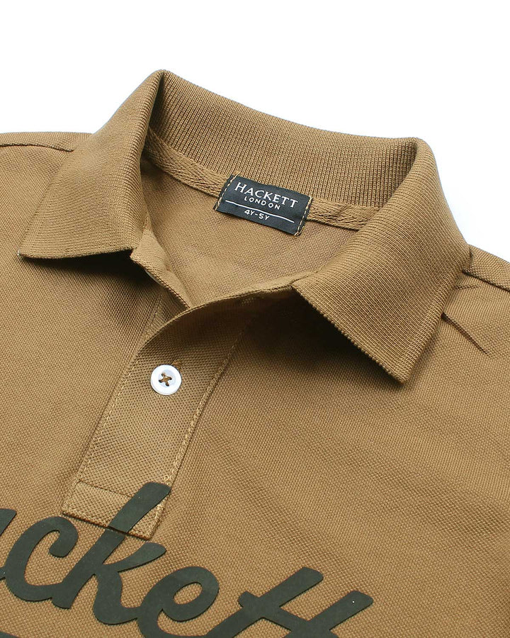 Kids Iconic HKT Logo Polo Shirt - Brown