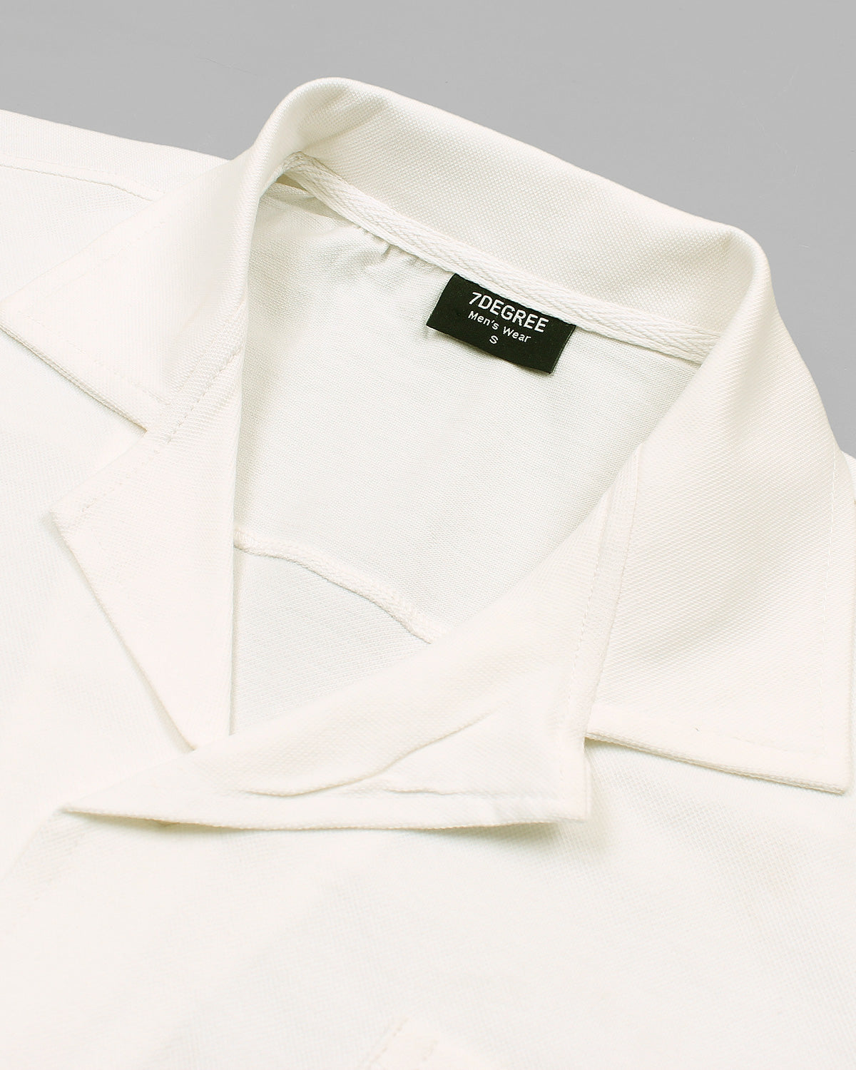 Men's Lapel Collar Pique Shirt - White