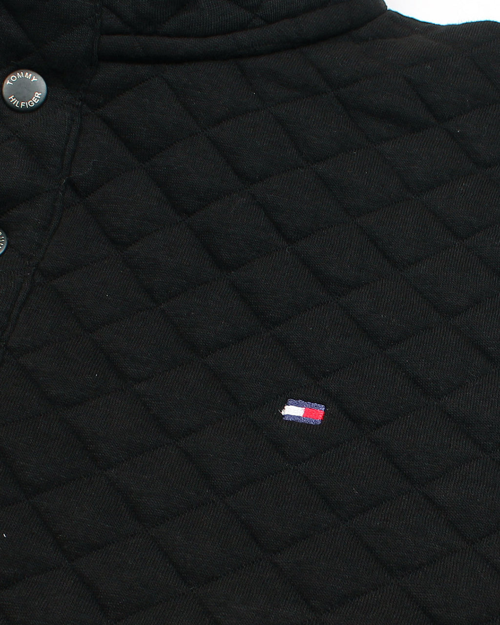 Premium TH Quilted Button Up Men's Sweat - Black