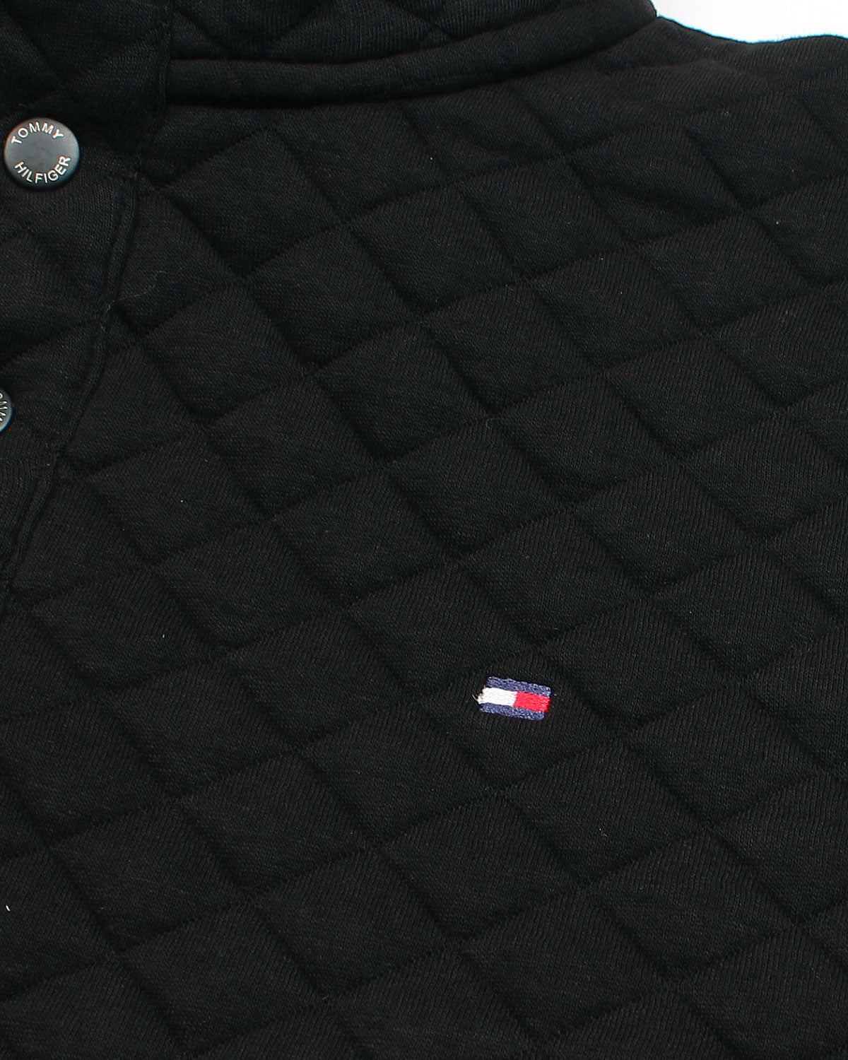 Premium TH Quilted Button Up Men's Sweat - Black