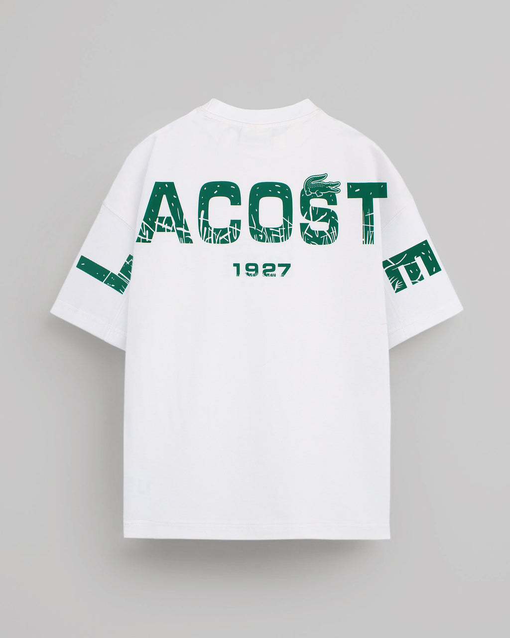 Lac. Men's Oversized Graphic Logo T-Shirt – White