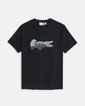 Men’s lac. Iconic Crocodile Print T Shirt - Black