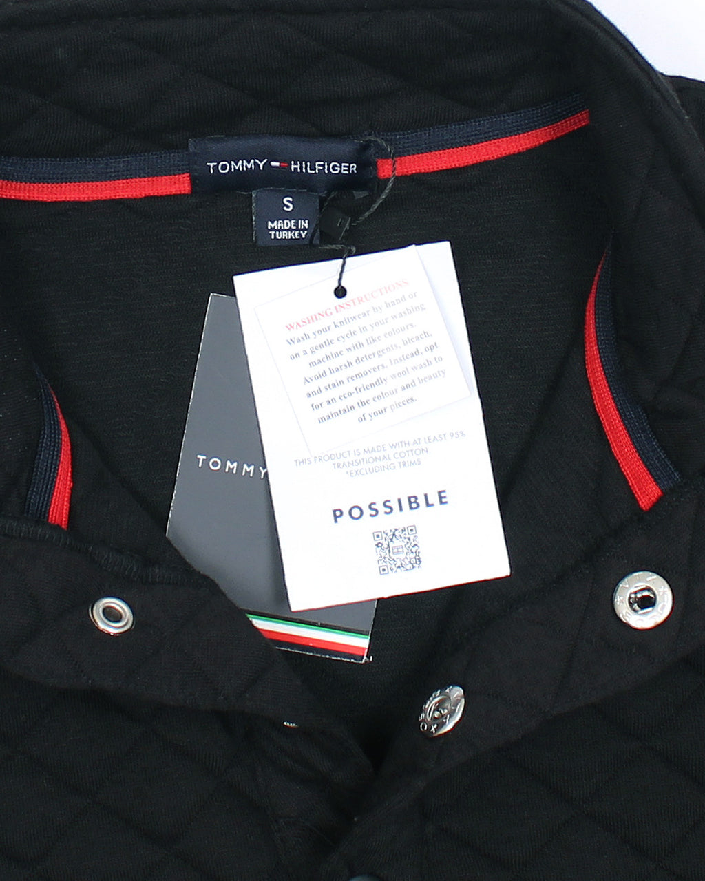 Premium TH Quilted Button Up Men's Sweat - Black