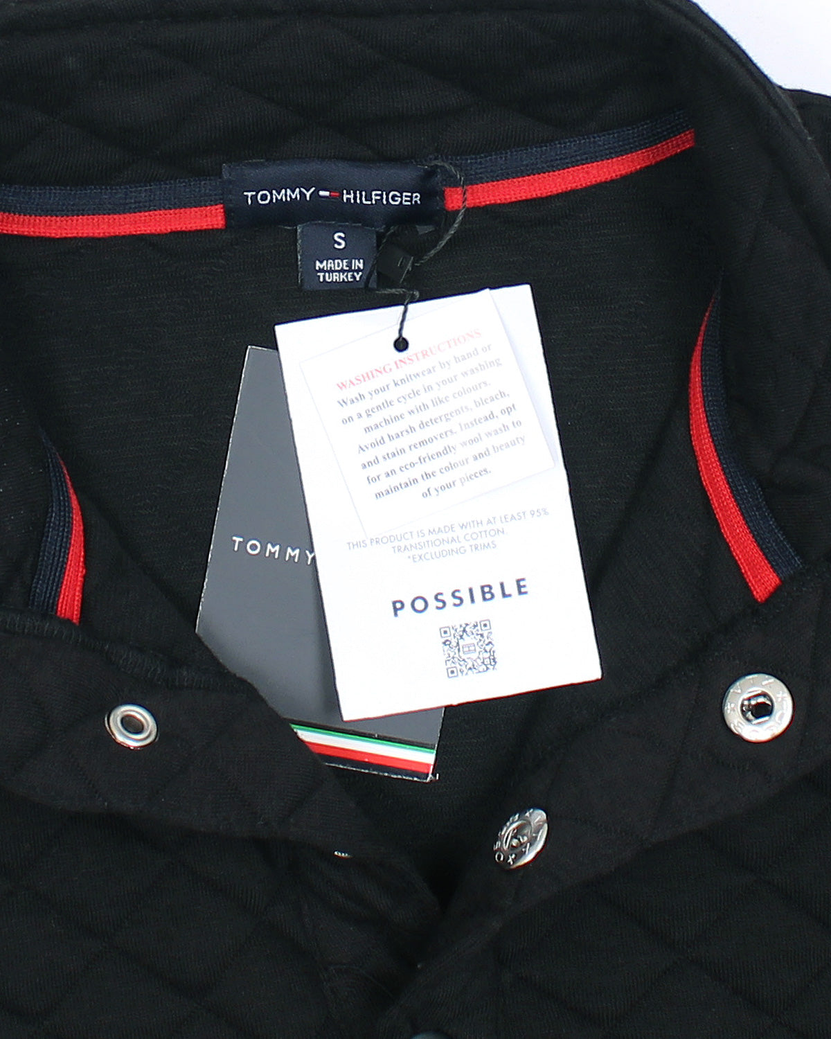 Premium TH Quilted Button Up Men's Sweat - Black