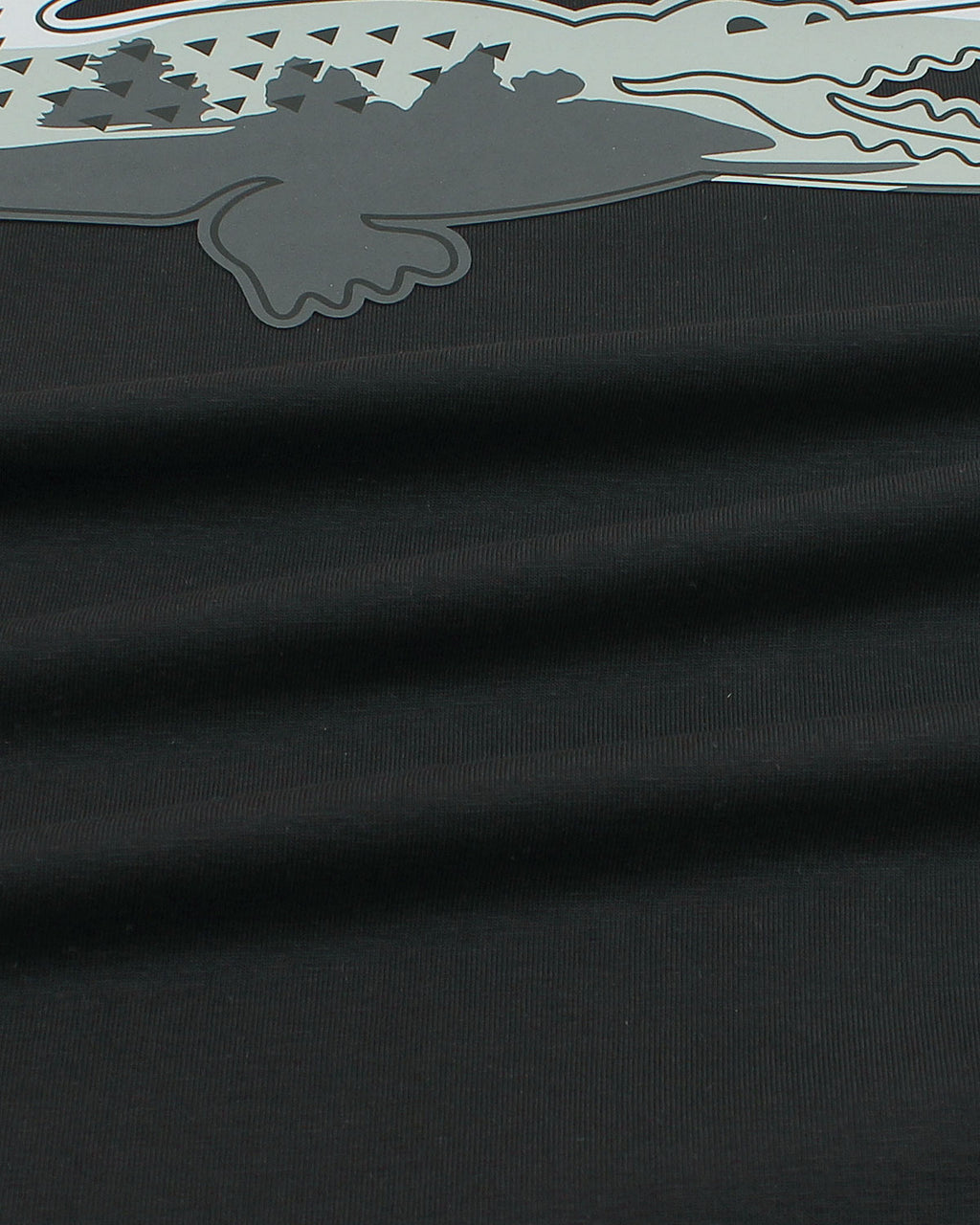 Men’s lac. Iconic Crocodile Print T Shirt - Black