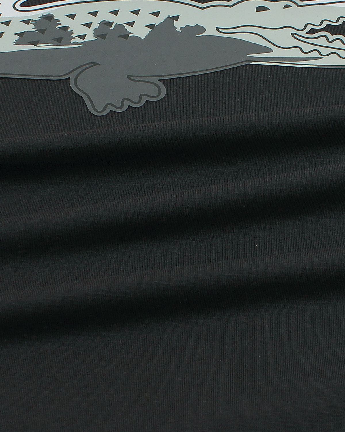 Men’s lac. Iconic Crocodile Print T Shirt - Black