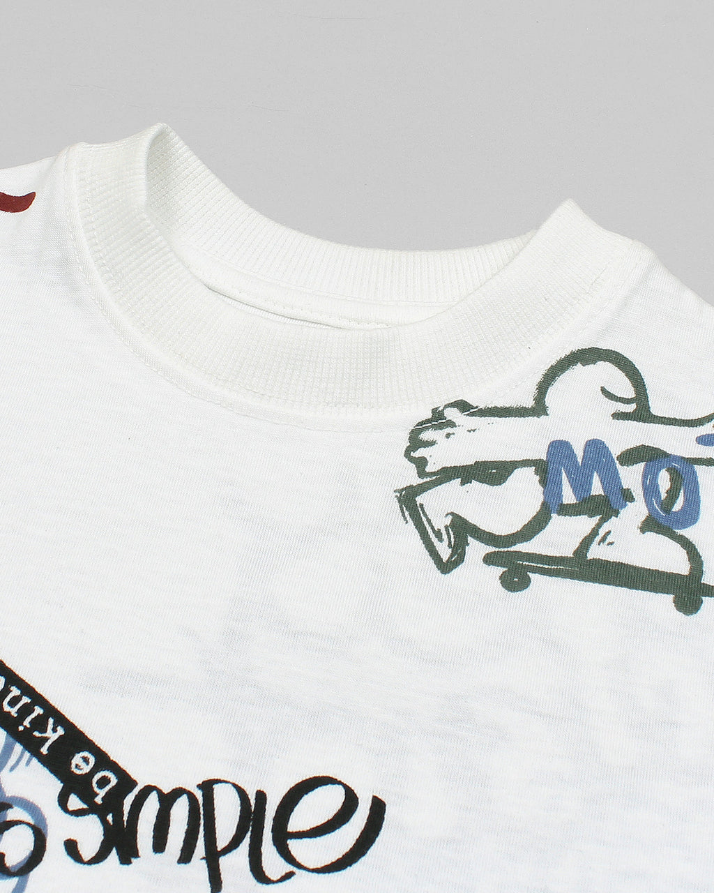 Kids Graphic Loungewear Set - White & Grey