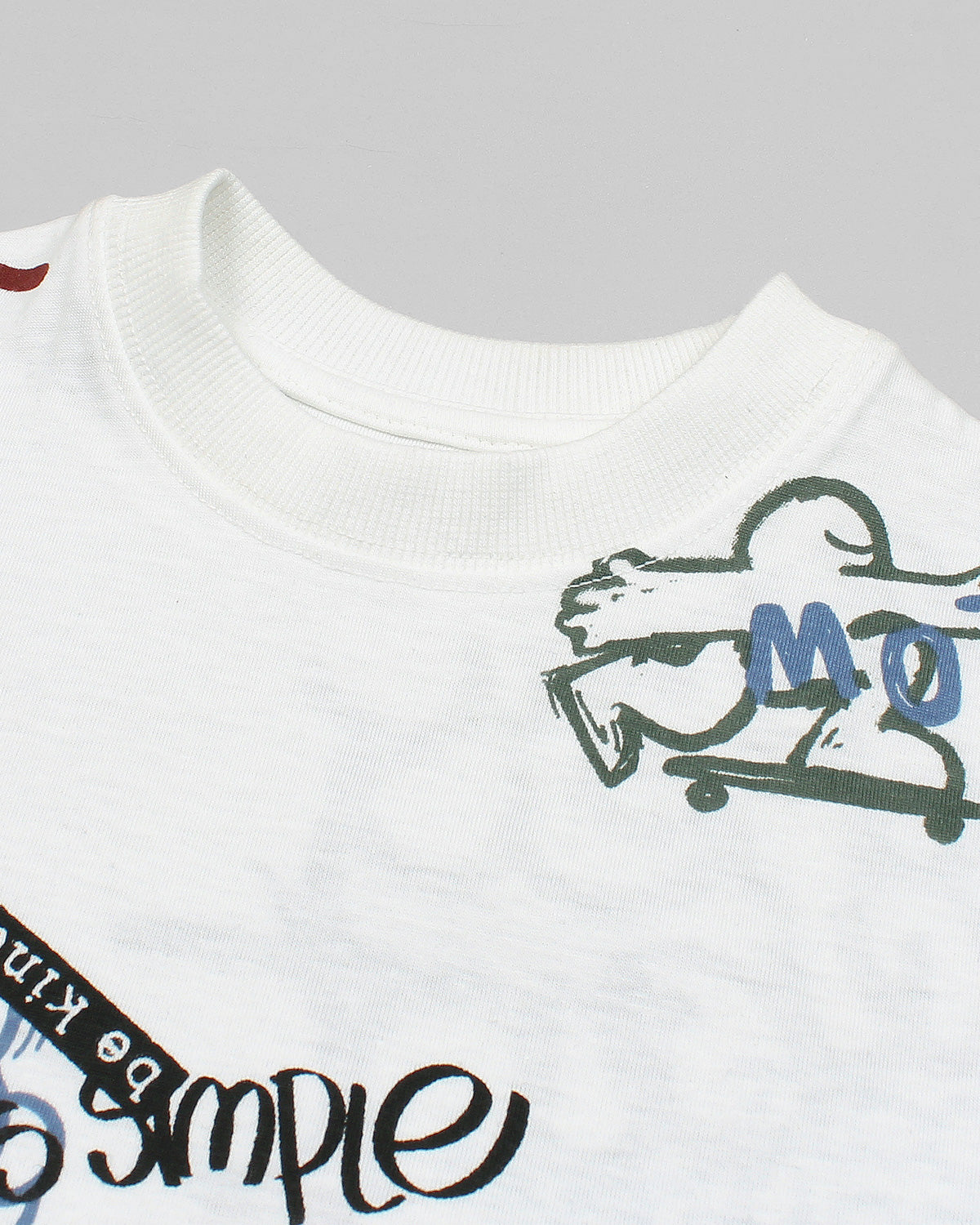 Kids Graphic Loungewear Set - White & Grey