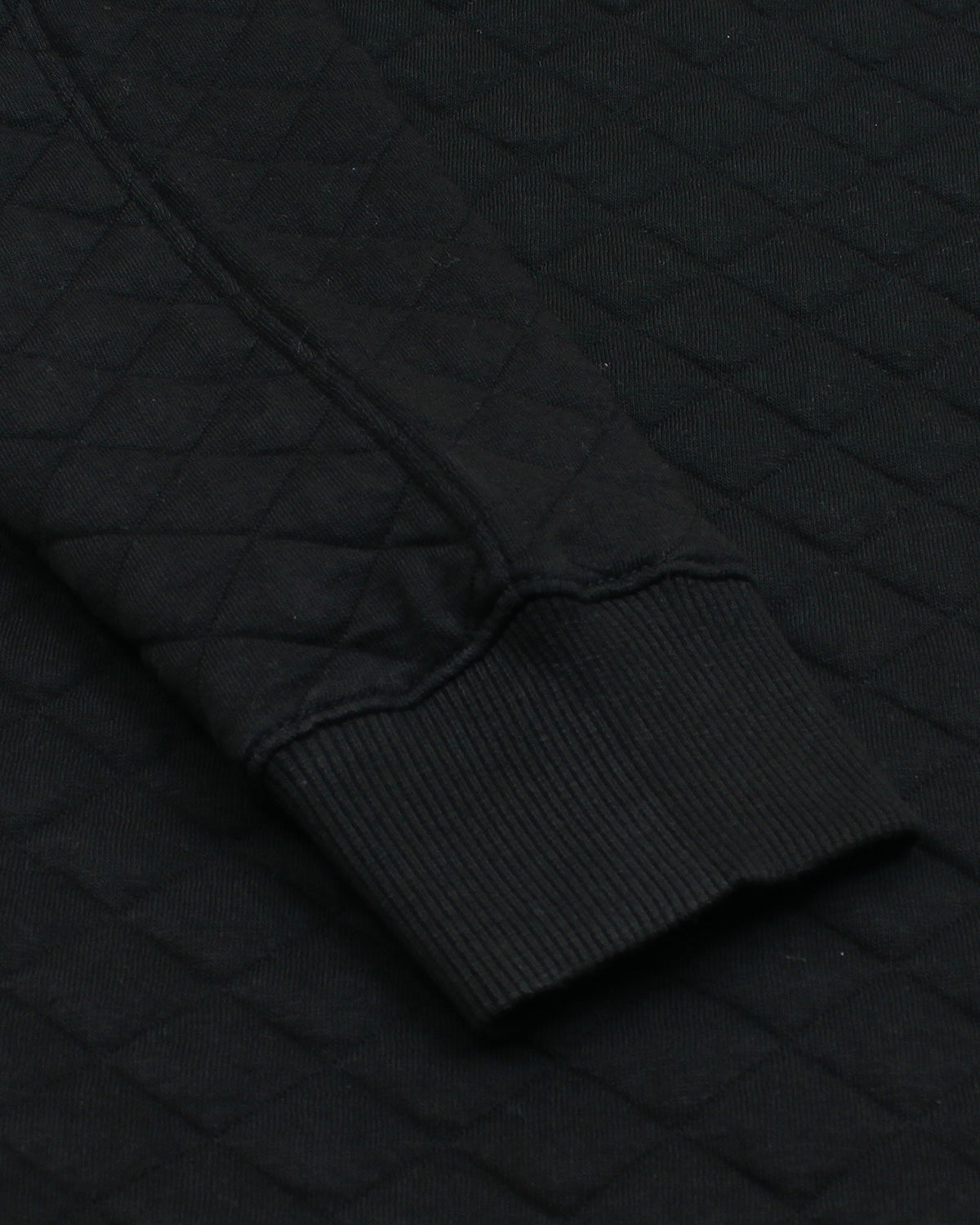 Premium TH Quilted Button Up Men's Sweat - Black