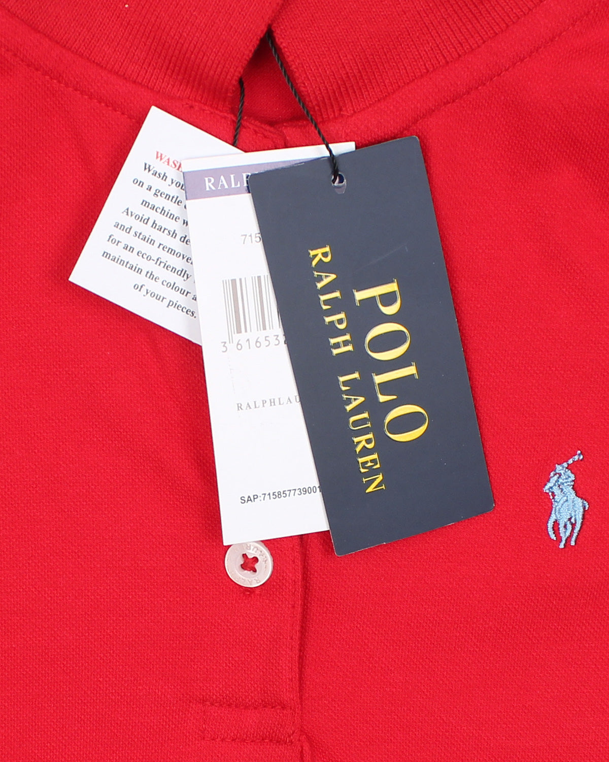 Premium Baby Girl R-L Polo Dress - Red