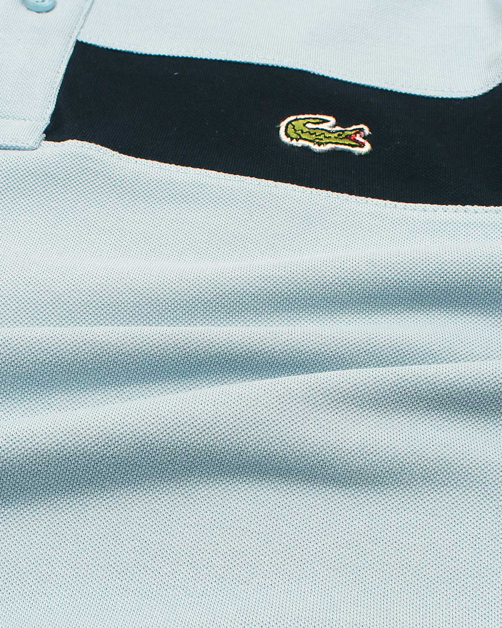 Men's Lac. Contrast Polo Shirt - Sky Blue