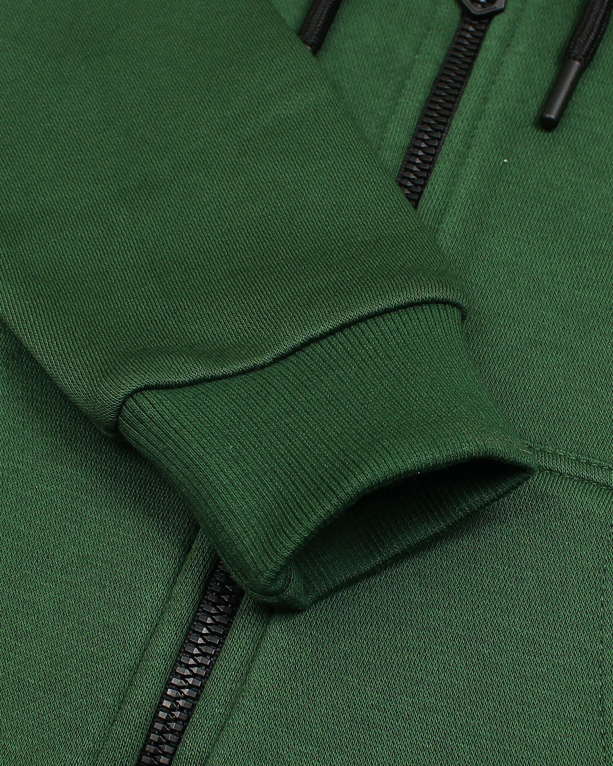 Premium Kids’ Bear Zip-Up Hoodie – Forest Green