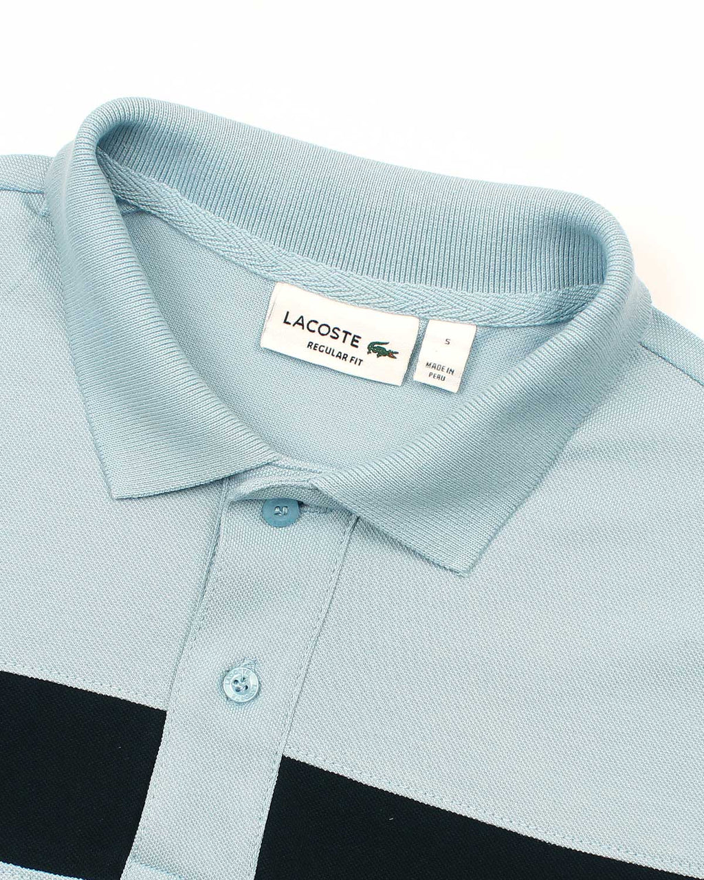Men's Lac. Contrast Polo Shirt - Sky Blue