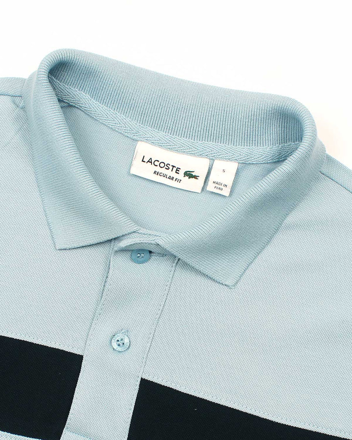 Men's Lac. Contrast Polo Shirt - Sky Blue