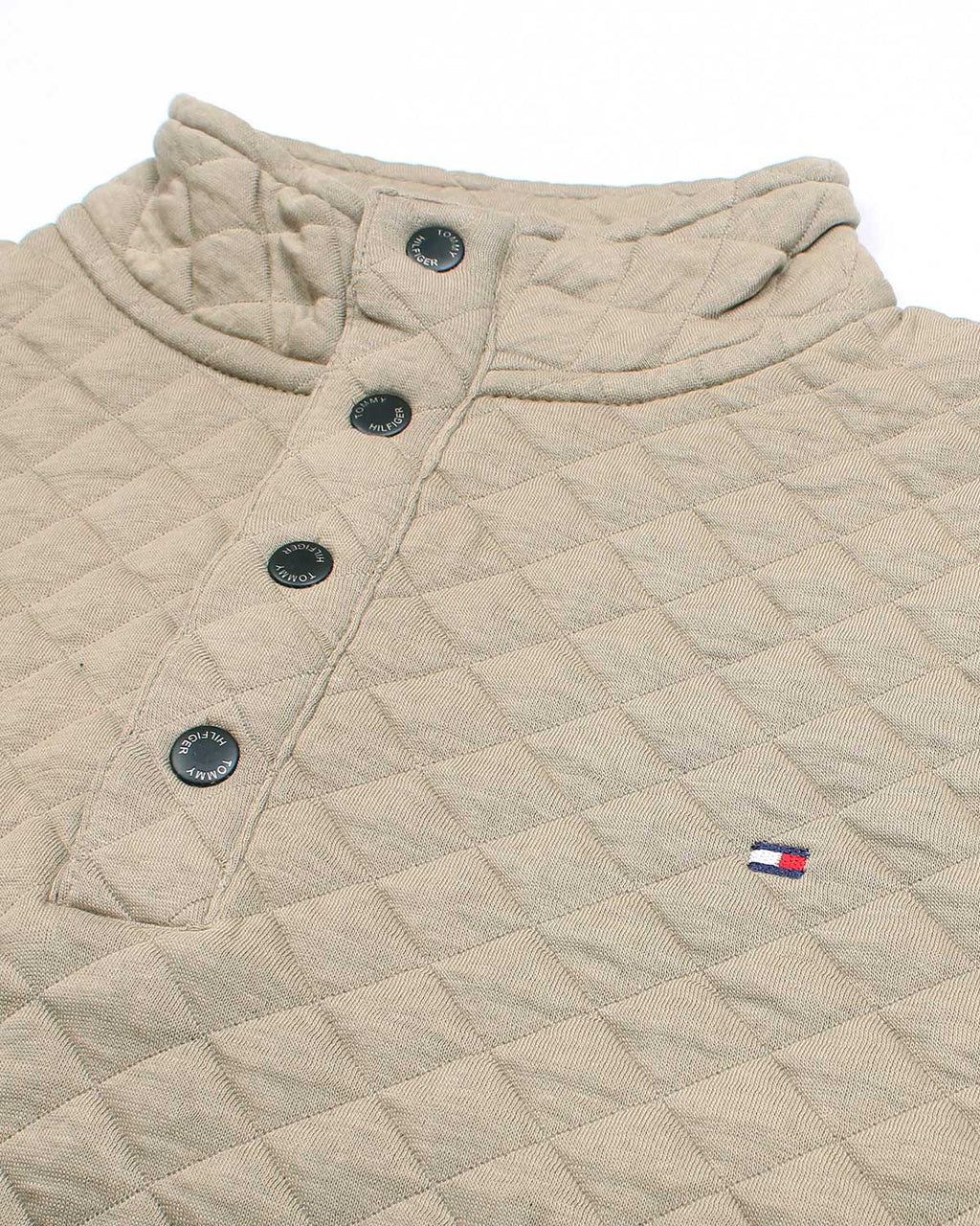 Premium TH Quilted Button Up Men's Sweat - Beige