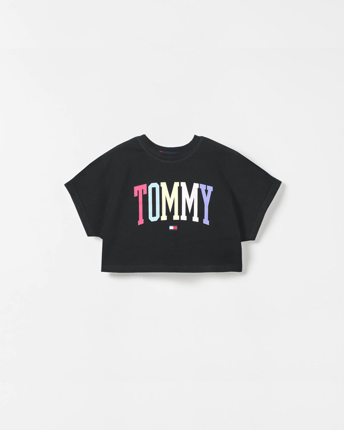 Baby Girls Cropped Tom. T Shirt - Black