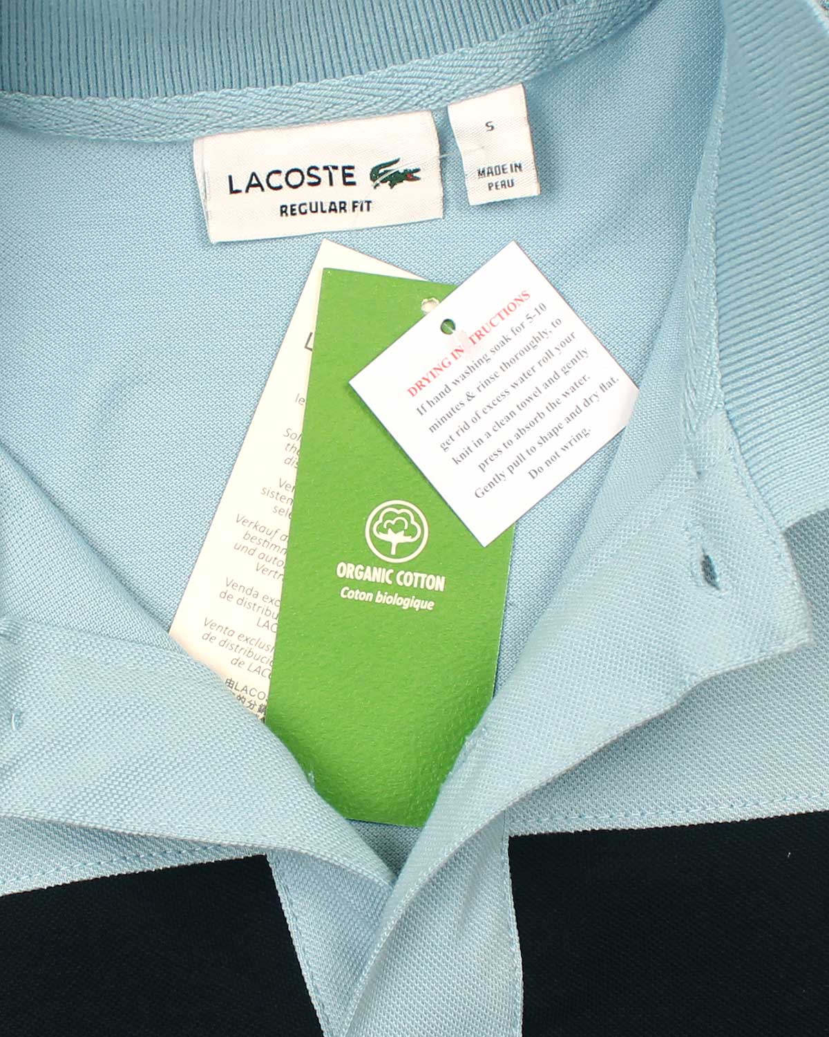 Men's Lac. Contrast Polo Shirt - Sky Blue