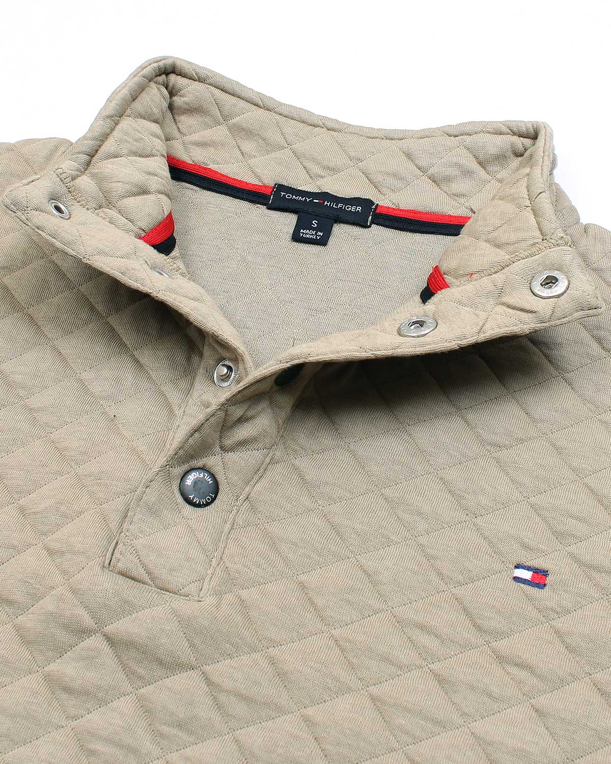 Premium TH Quilted Button Up Men's Sweat - Beige