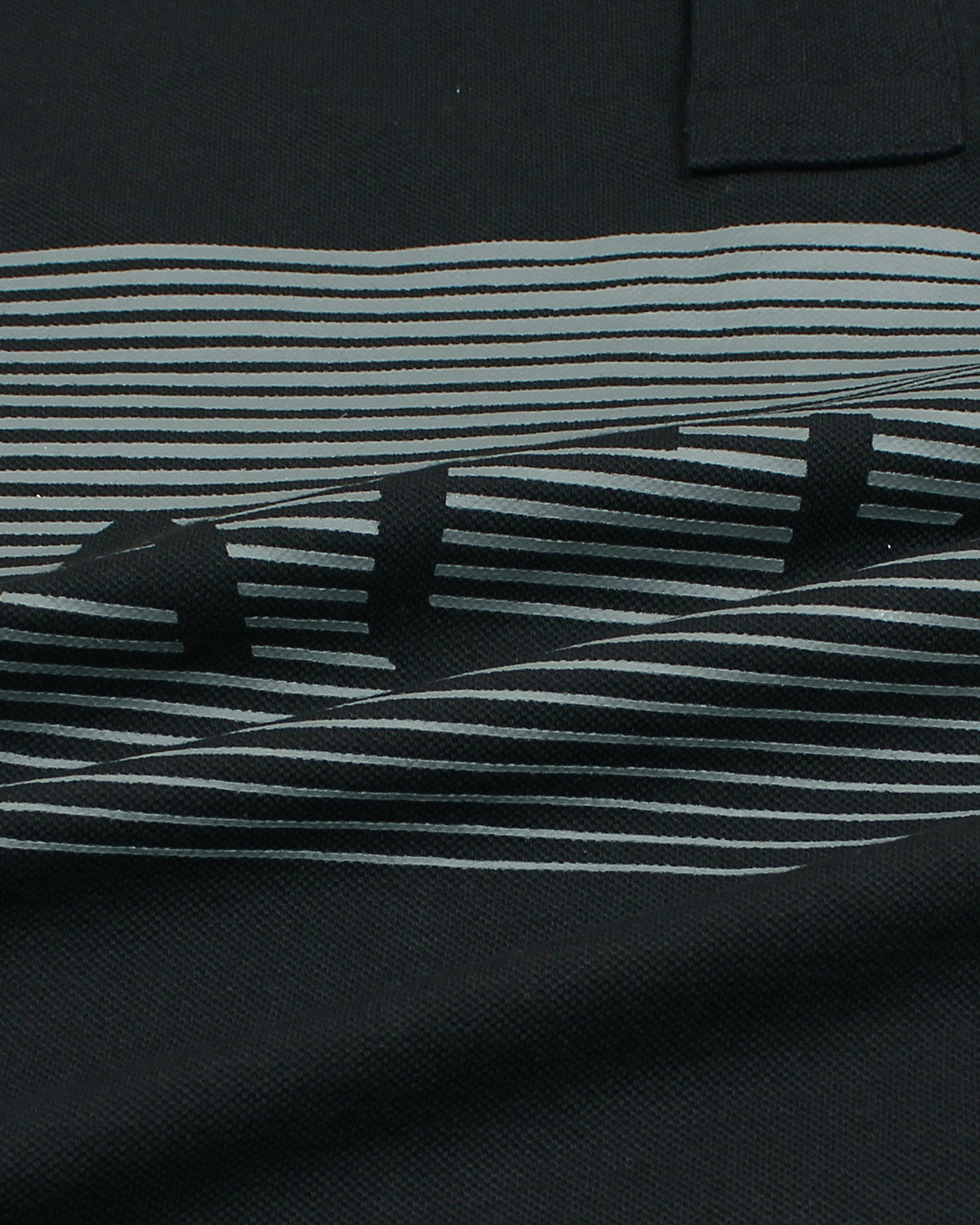 Exclusive HKT Men’s Striped Panel Logo Polo - Black