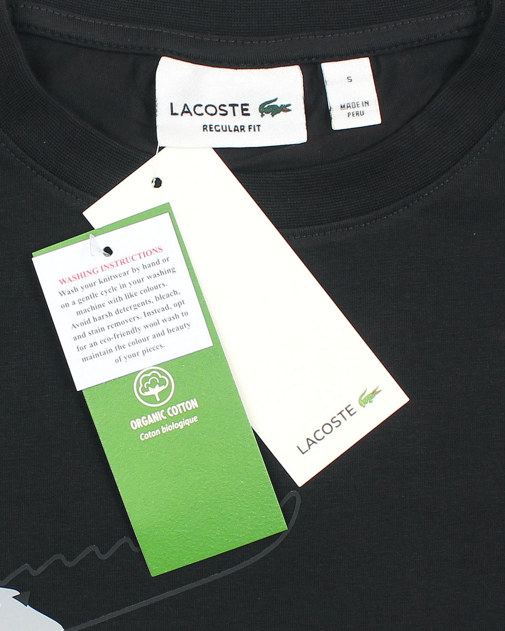 Men’s lac. Iconic Crocodile Print T Shirt - Black