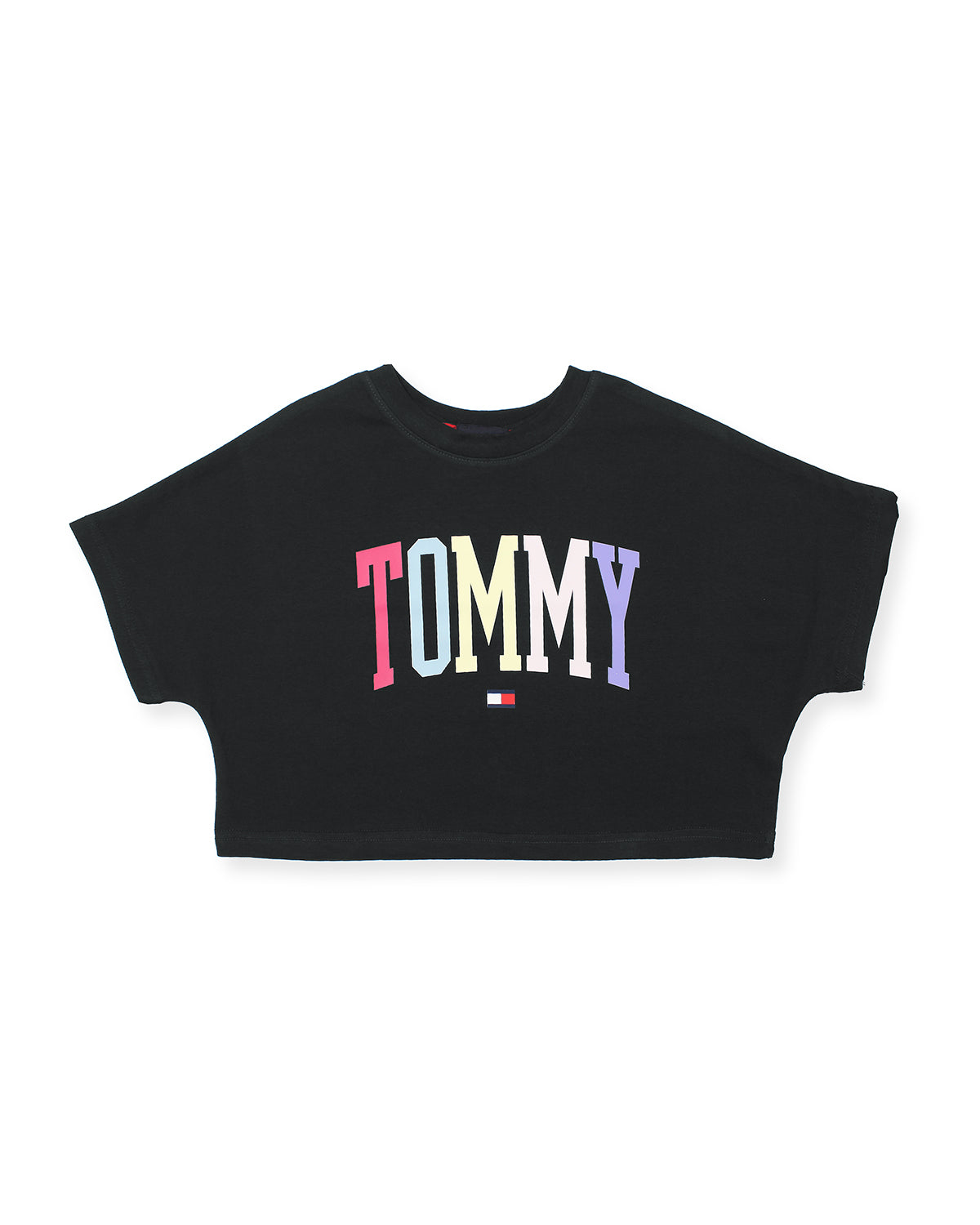 Baby Girls Cropped Tom. T Shirt - Black