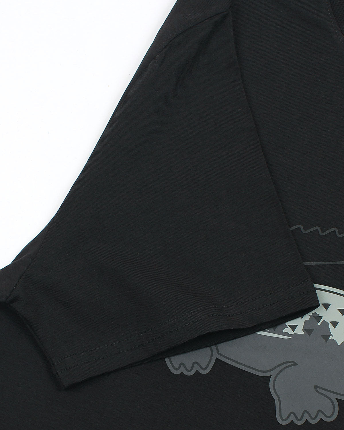 Men’s lac. Iconic Crocodile Print T Shirt - Black