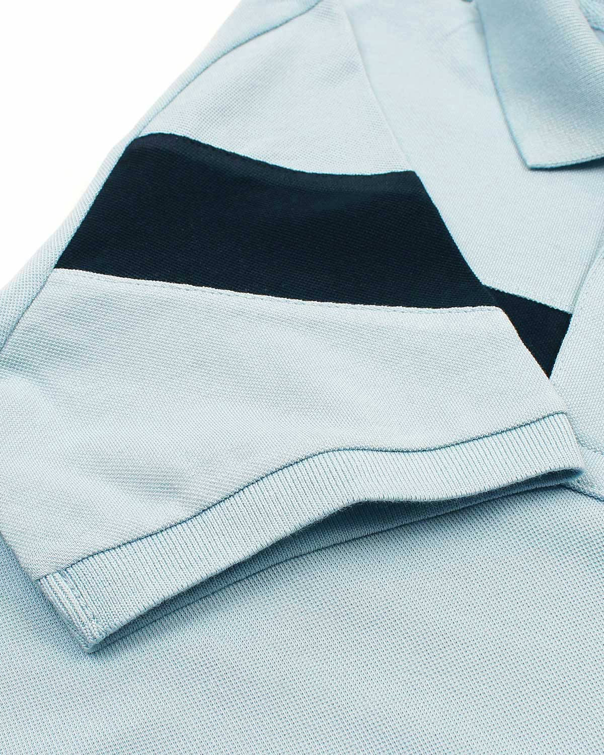 Men's Lac. Contrast Polo Shirt - Sky Blue