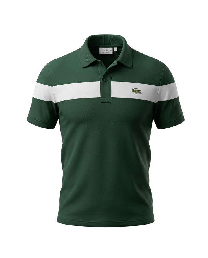 Men's Lac. Contrast Polo Shirt - Green