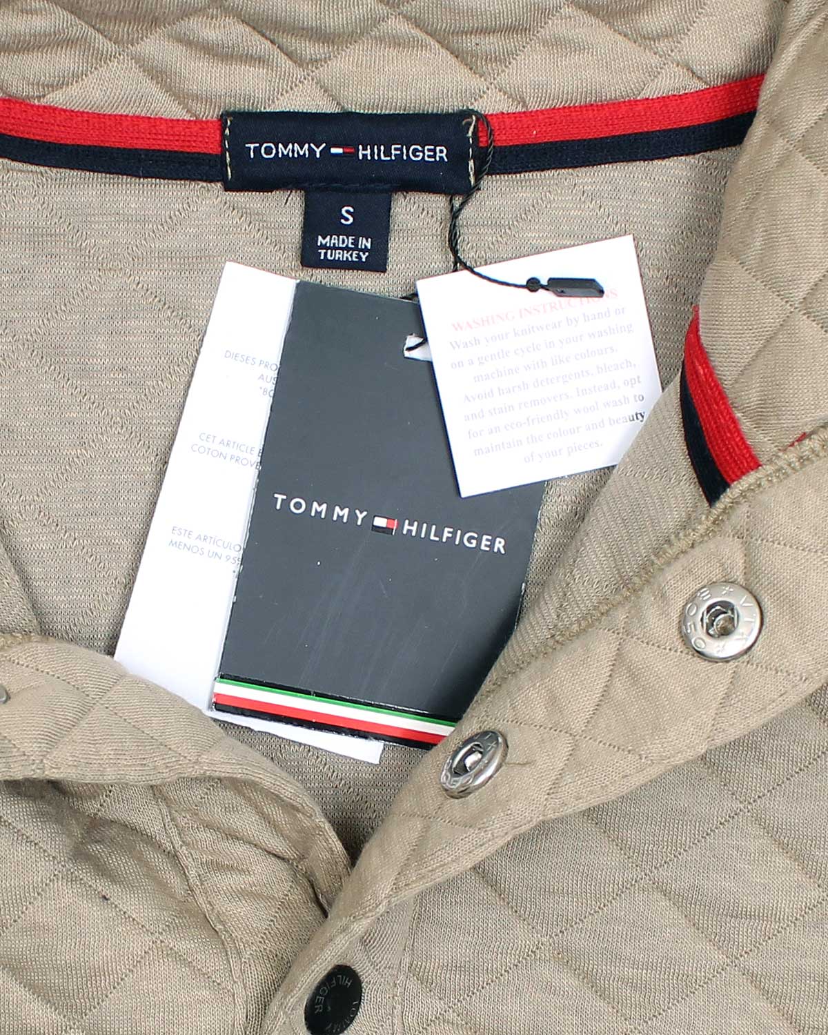 Premium TH Quilted Button Up Men's Sweat - Beige