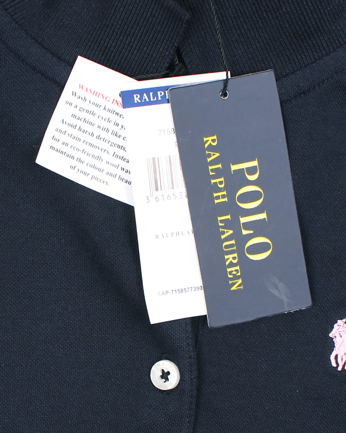 Premium Baby Girl R-L Polo Dress - Navy Blue