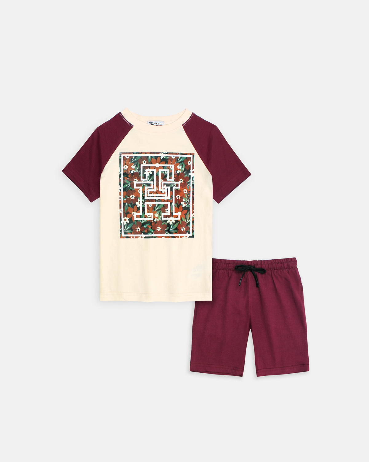Kids TH Flowered Tracksuit Set - Off White