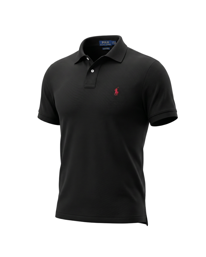 Iconic Mesh Men Polo Shirt - Black
