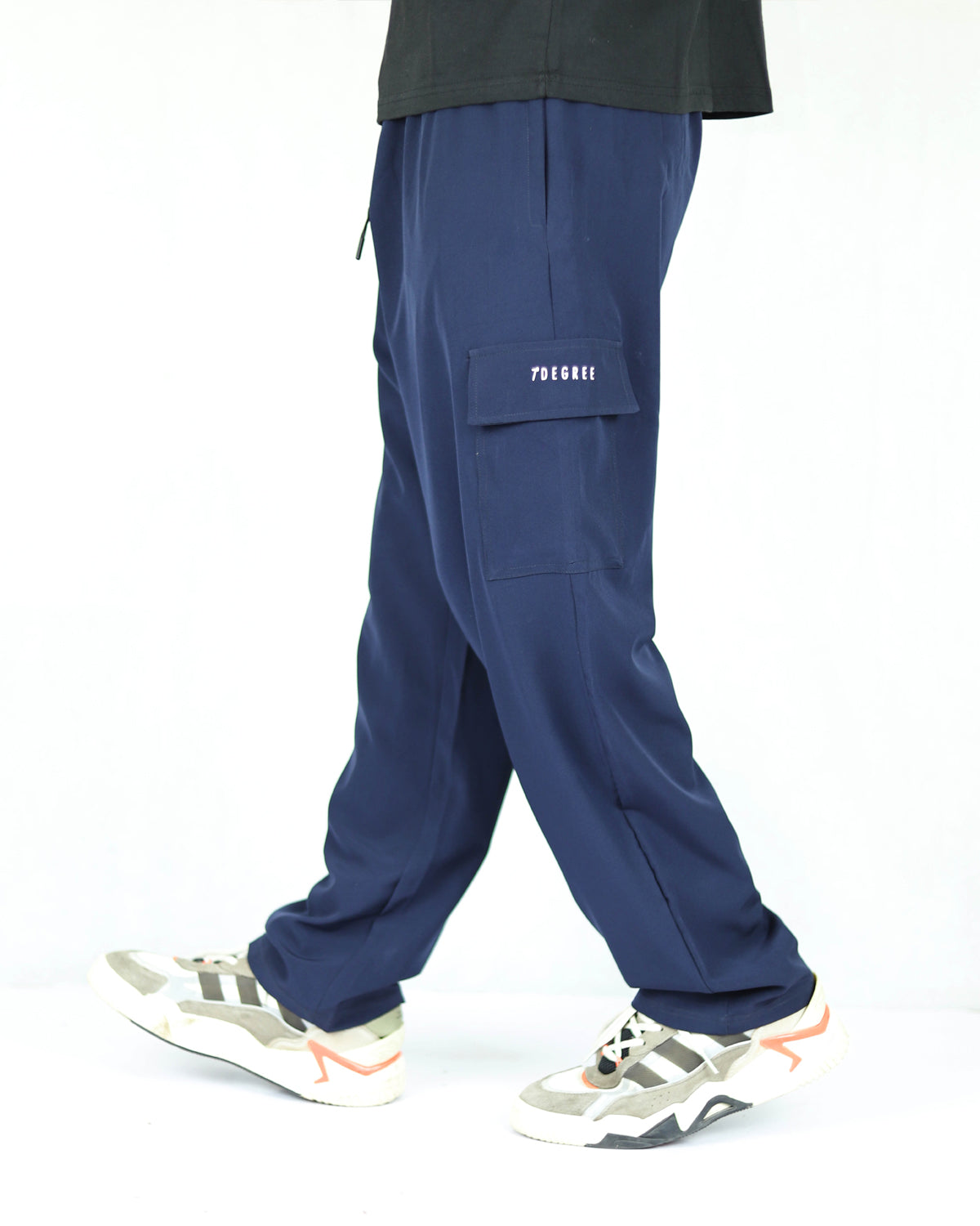 Premium Relaxed Fit Micro Trouser - Navy Blue