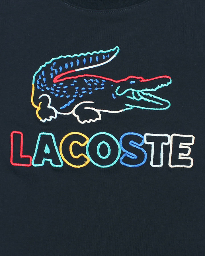 Kids Lac. Multi Logo T Shirt - Navy Blue