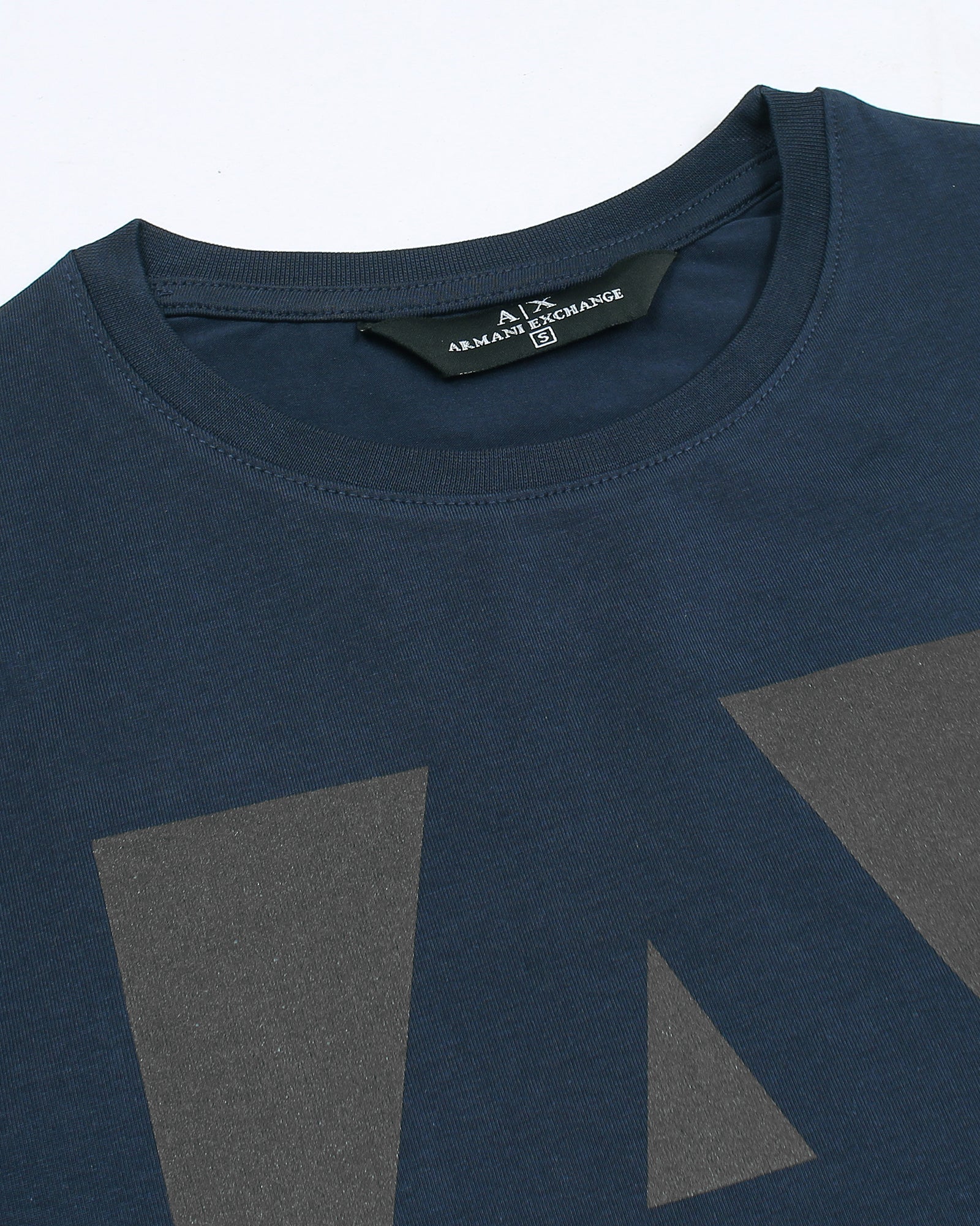 Exclusive A-X Crew Neck Tee Shirt - Navy Blue