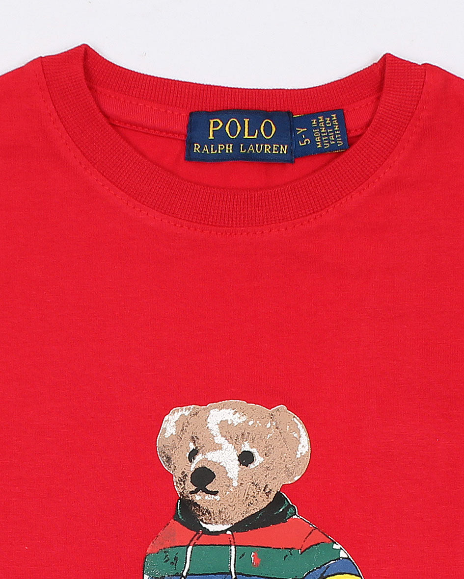 Iconic Boys Bear Tee - Red