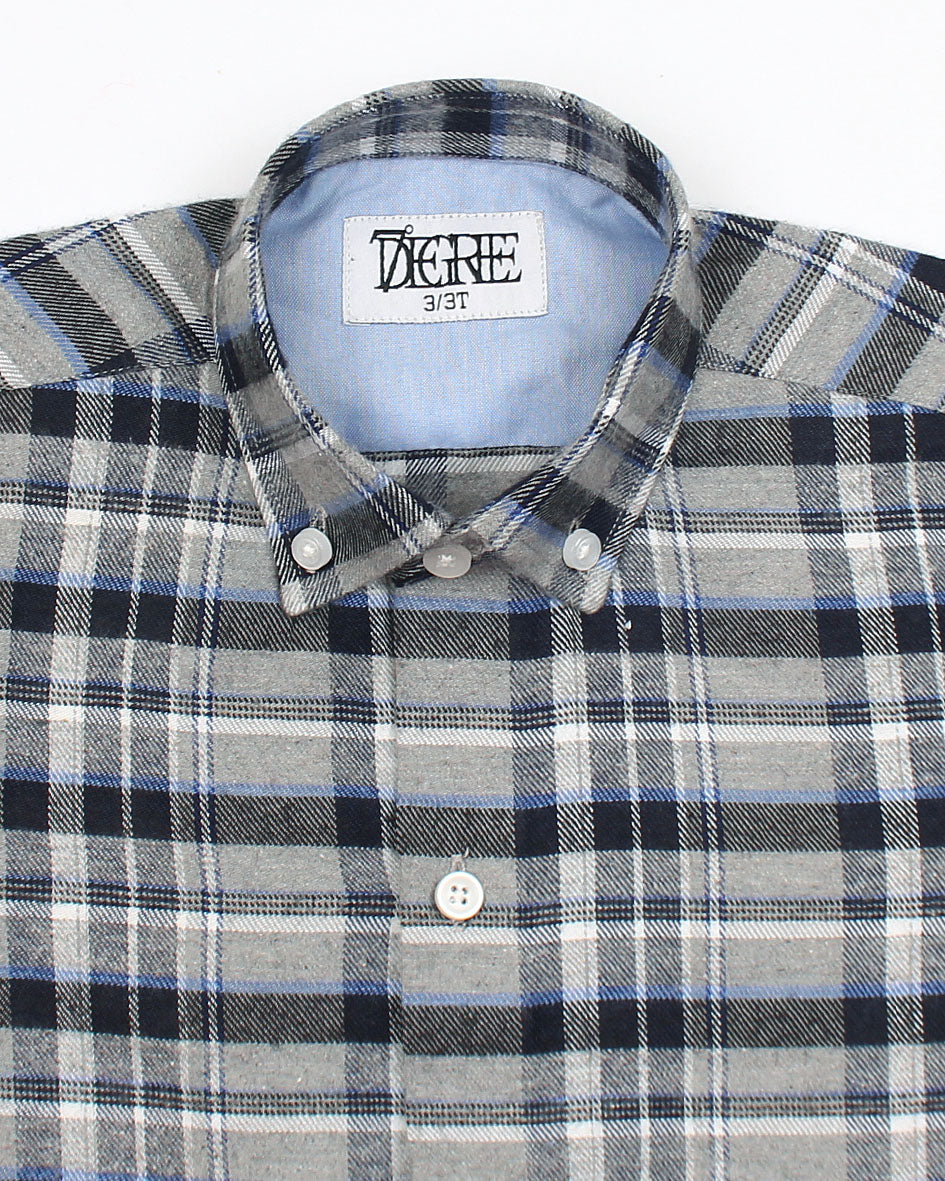 Kids Woven Checkered Shirt - Grey