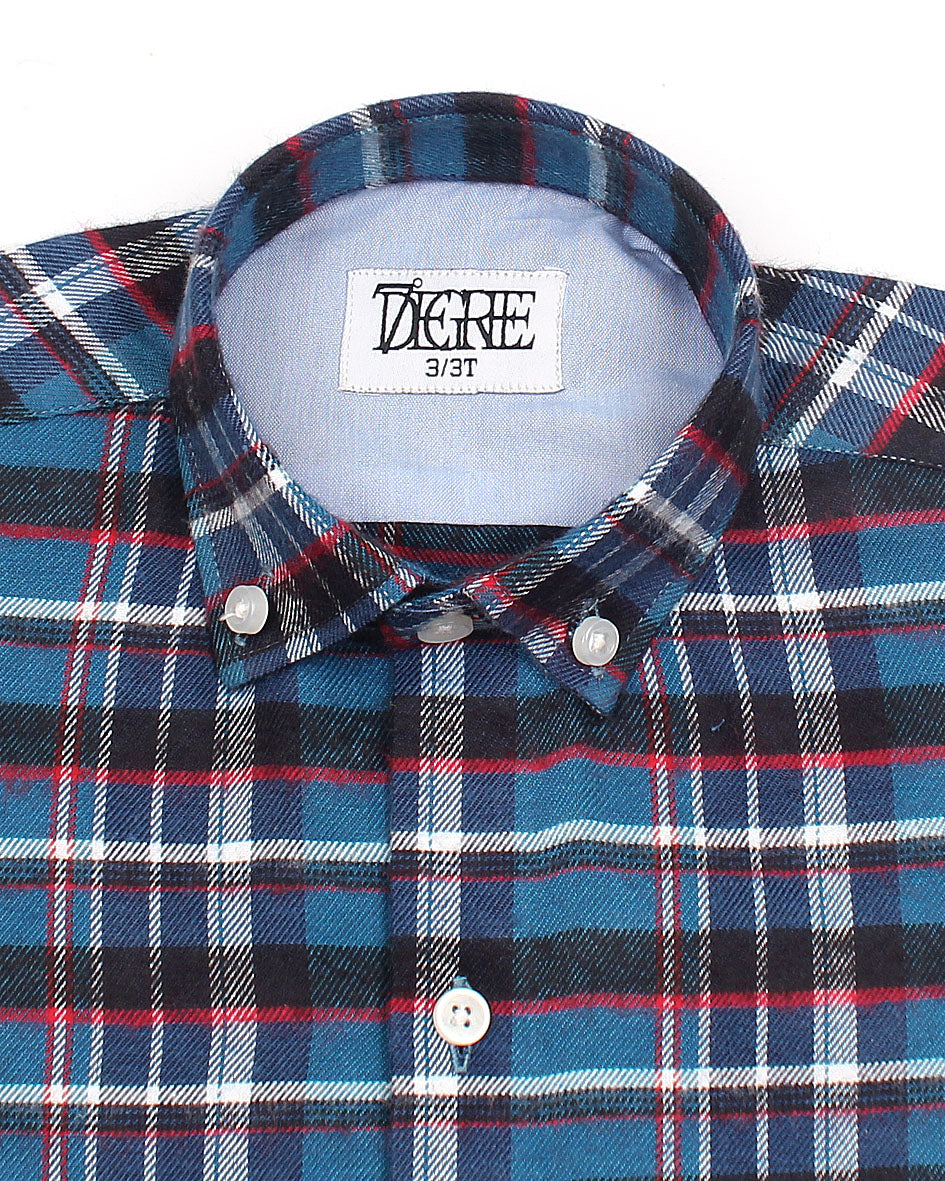 Kids Woven Checkered Shirt - Blue