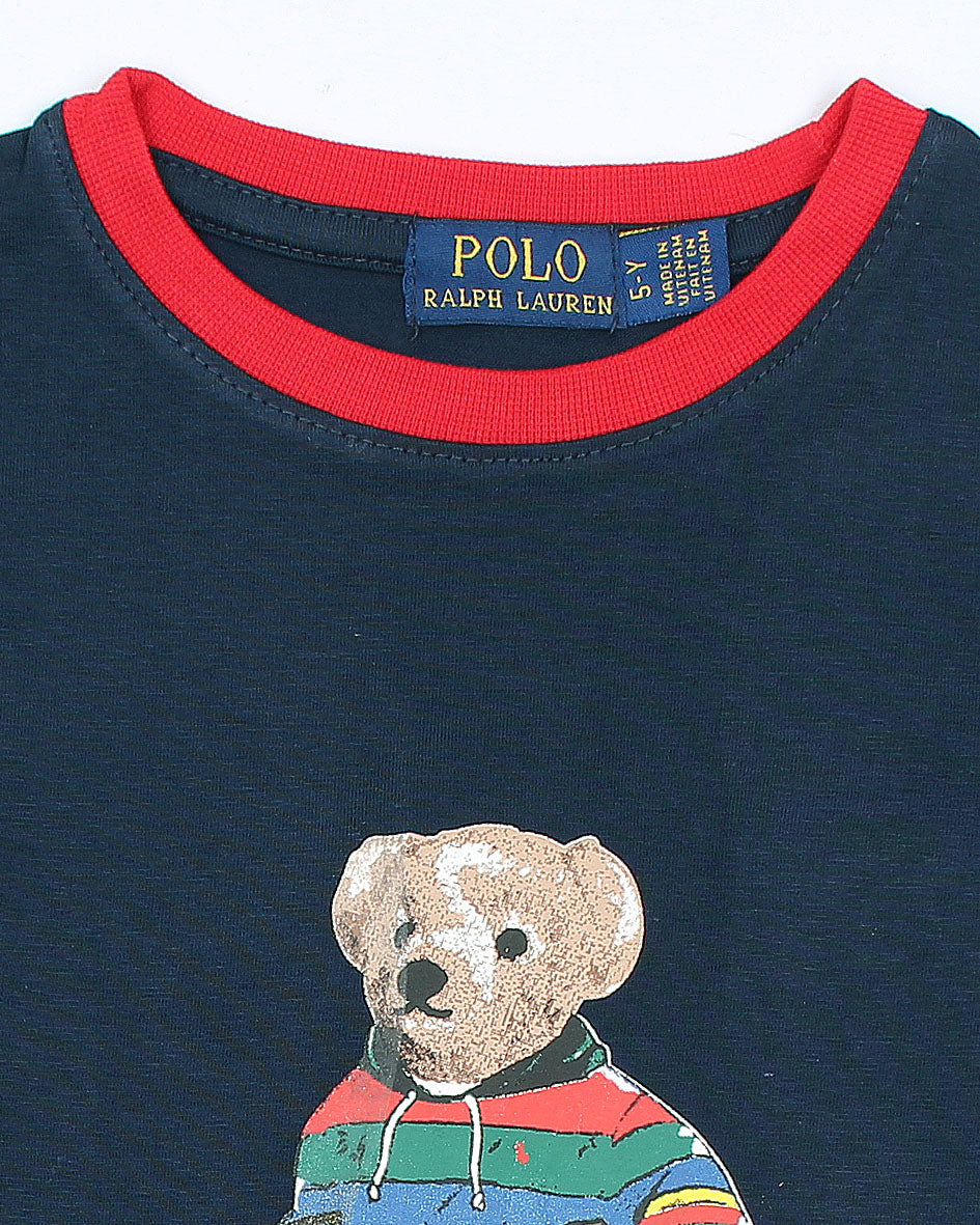 Premium Contrast Boys Bear Tee - R-B
