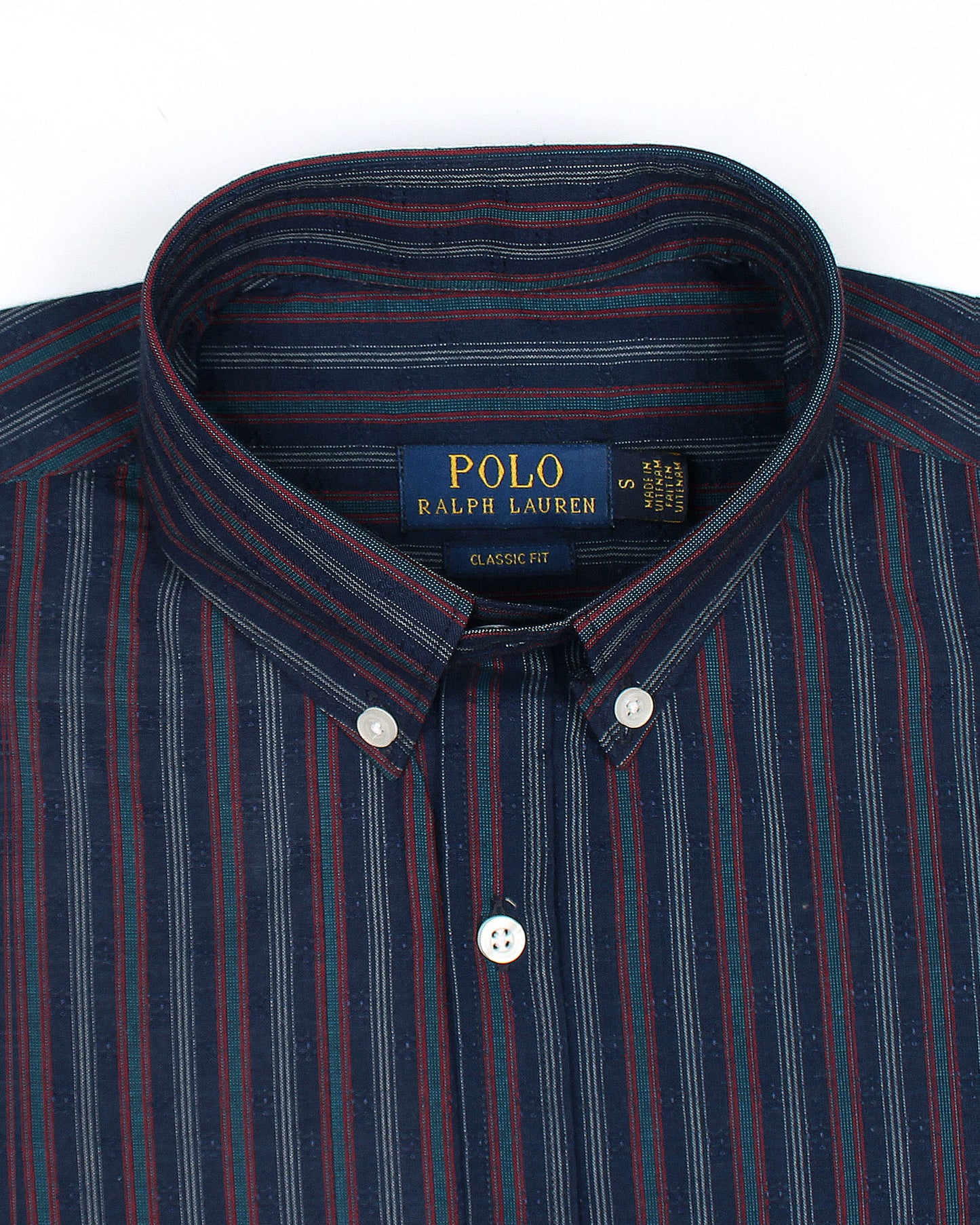 Premium Down Button Lined Shirt - Red & Blue