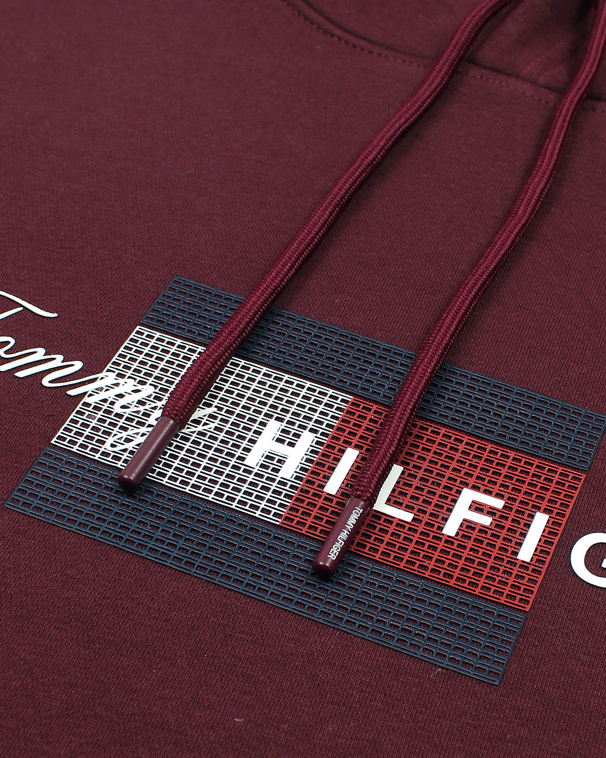 Men's Relax Fit TH Flag Hoddie - Maroon