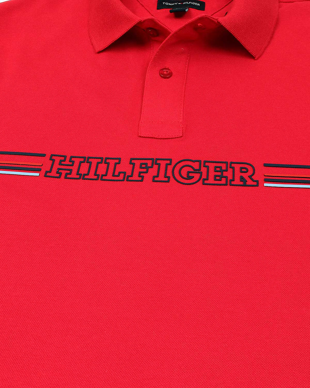Exclusive Hilfiger Stripe Polo - Red