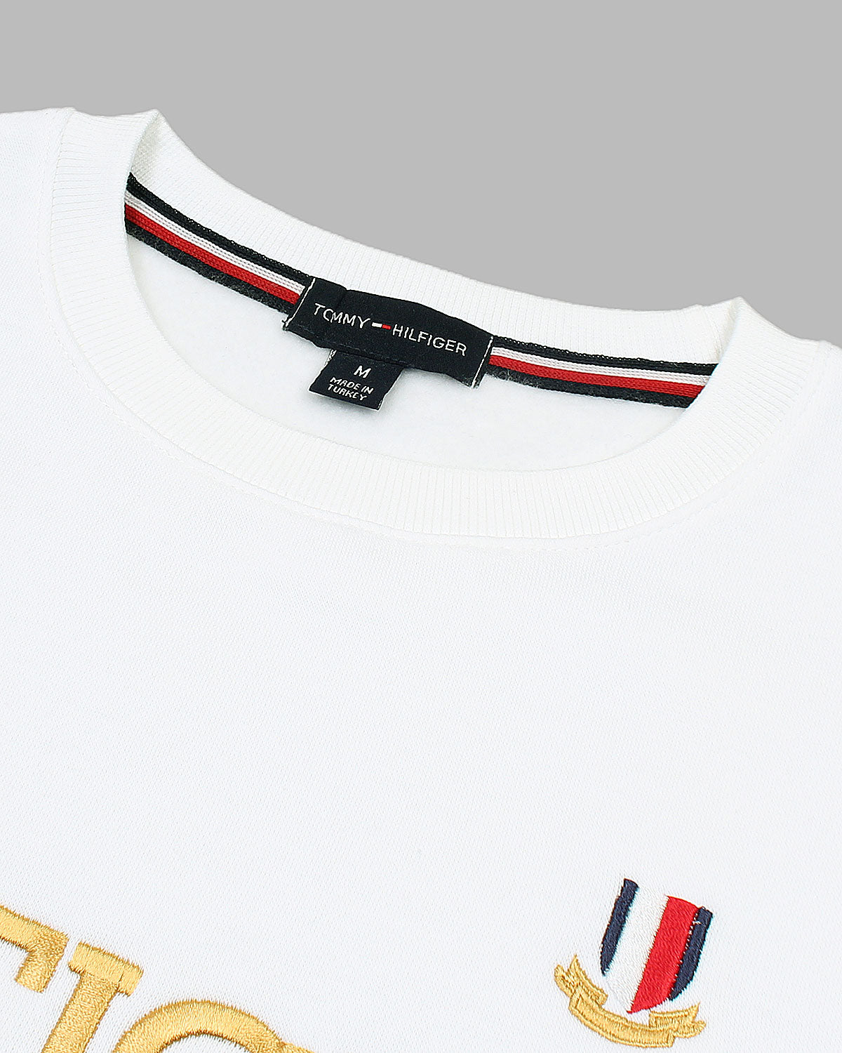 Premium Mens Flag Tommy Sweat - White