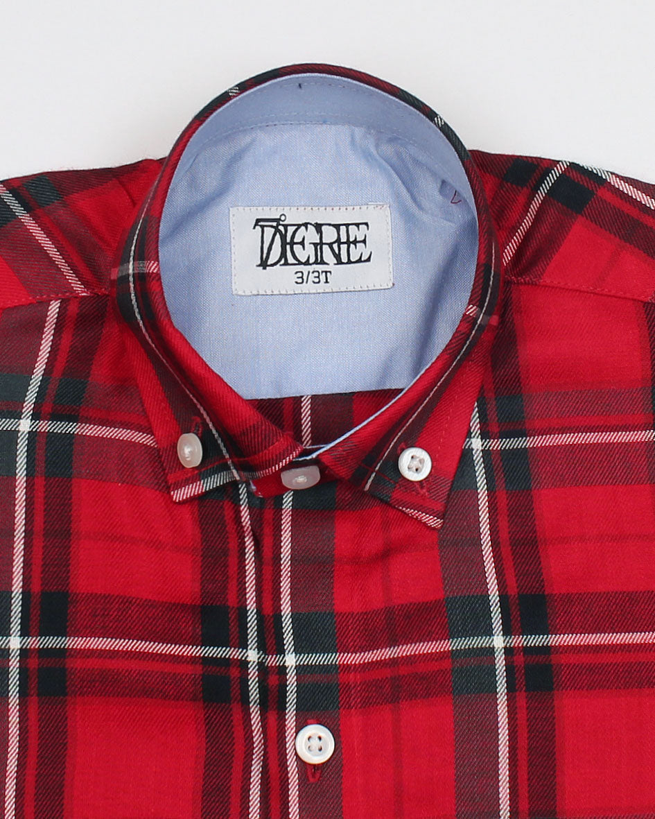 Kids Complex Checkered Shirt - Red