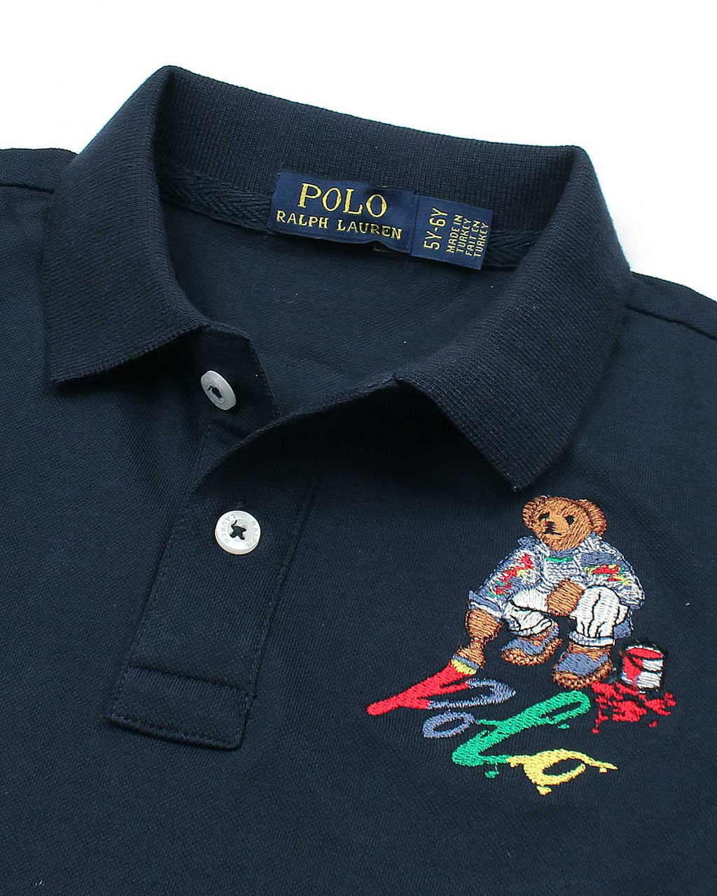 Premium Kids Color Bear Polo - Navy Blue