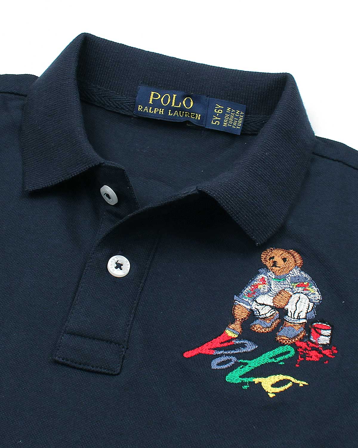 Premium Kids Color Bear Polo - Navy Blue